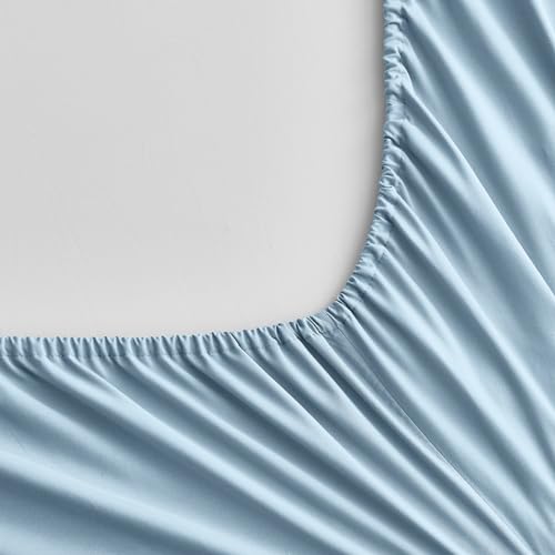 Maple&Stone Full Size Comforter Sets 7 Pieces Bed in a Bag - Down Alternative Bed Set with Comforter, Sheets, Pillowcases & Shams, All Season Lightweight Bedding Set, Light Blue Maple&Stone