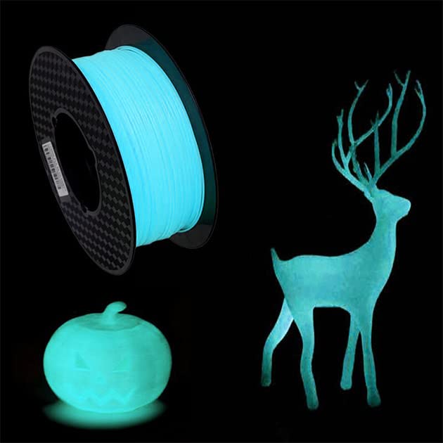 3D Pen PLA Filament, Blue Luminous, 26 Feet, 1.75mm, Glow in The Dark Blue (Polylactic Acid, Blue) WoodArtSupply
