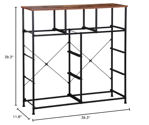 SUPER DEAL Dresser for Bedroom Fabric Dresser Storage Tower Tall Chest Organizer Unit with 9 Drawers for Living Room Nursery Entryway Closets, Steel Frame, Wood Top Rustic Brown SUPER DEAL