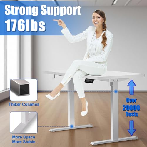 Whole Piece Standing Desk with Wheels Adjustable Height- Mobile Stand up Desk with Lockable Casters, Portable Sit Stand Desks Electric for Home & Office Workstation iWkstation