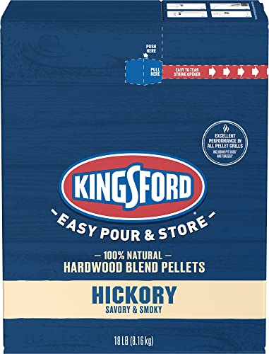 Kingsford 100% Natural Hickory Hardwood Blend Pellets - For All BBQ Grills & Smokers, 18 lbs Kingsford