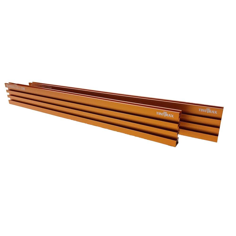 RED HOUSE TOOLS Multi T-Track - 3" Universal T-Track for Woodworking | Anodized Aluminum T Track Fence System | Woodworking Accessories | 24" Fence System (Set of 2) | Orange RED HOUSE TOOLS