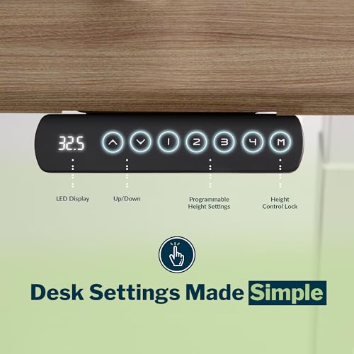 Vari ComfortEdge 40x26 Inch Adjustable Standing Desk – Small Electric Sit Stand VariDesk for Apartment, Bedroom, or Home Office + Beveled Edge, Tool-Free Assembly (Walnut Top/Black Legs) Vari