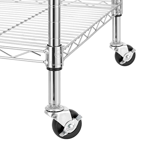 Finnhomy Heavy Duty 6 Tier Wire Shelving Unit with Wheels 18x18x72-inches 6 Shelves Storage Rack Thicken Steel Tube, Adjustable Shelving Rack for Finnhomy