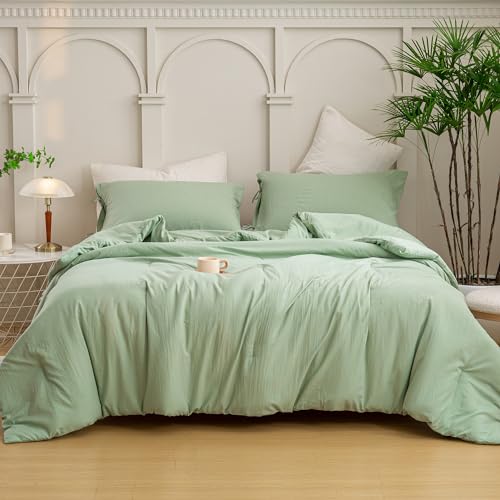 BOHOPOPM Softness Sage Green Twin/XL Comforter Set- Lightweight Super Soft Cozy Modern Polycotton Bedding Blanket Quilt Set for Kid Teen Boy Children Dorm All Season - 1 Down Comforter & 1 Pillowcase BOHOPOPM
