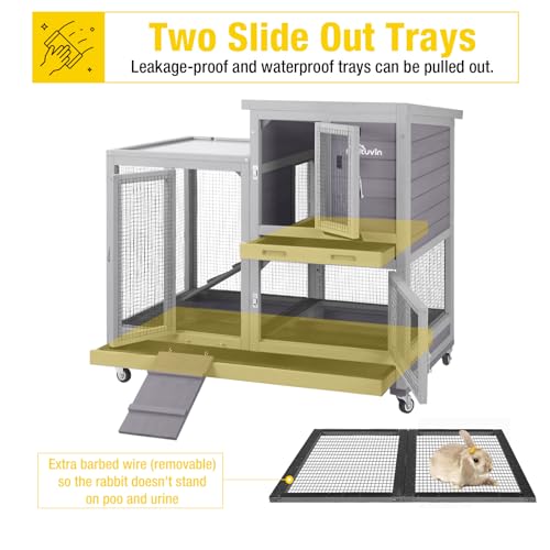 Aivituvin Rabbit Hutch / House Large Bunny Cage, Indoor Outdoor (Style1) Aivituvin