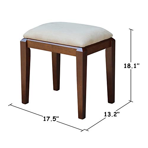International Concepts Vanity Table with Vanity Bench Esspresso IC International Concepts