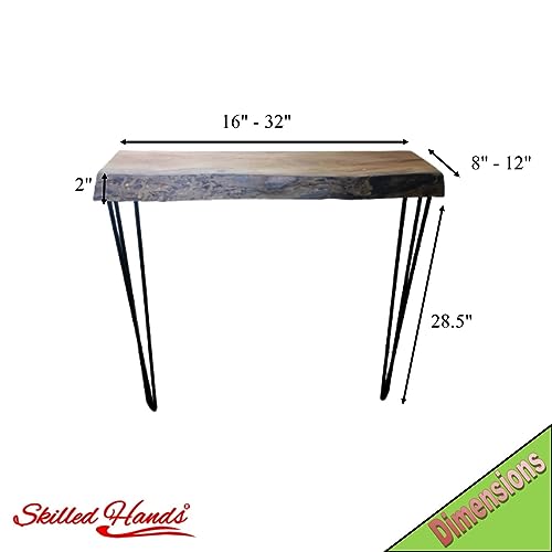 skilled hands Live Edge Console Table Rustic Entryway Table Natural Walnut Tree Solid Wood Sofa Table I (24 Inches) skilled hands