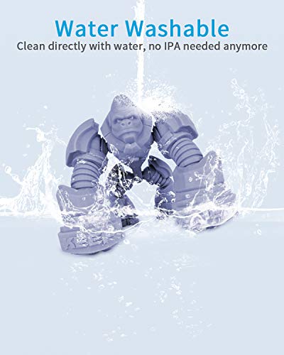 ELEGOO Water Washable 3D Printer Resin, Rapid Precise Printing Resin 405nm Curing Resin for LCD 3D Printer, Grey 1000g ELEGOO