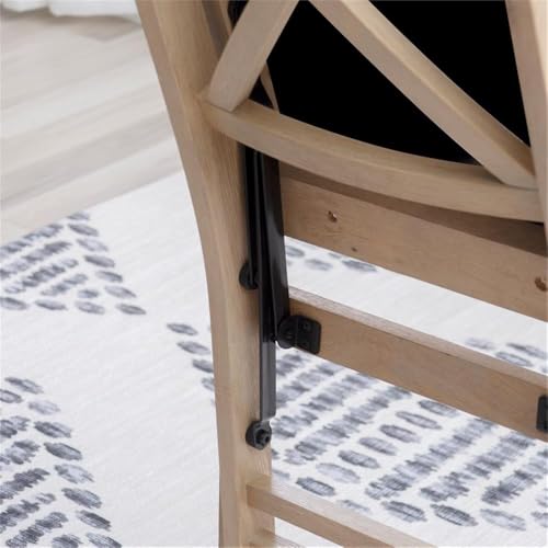 Linon Triena 19" Transitional Wood X-Back Folding Chairs with Padded Seat, Fully Assembled in Graywash (Set of 2) Linon