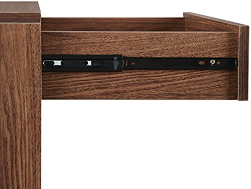 Crosley Furniture Liam End Table and Record Player Stand with Storage for Vinyl Records, Walnut Crosley Furniture