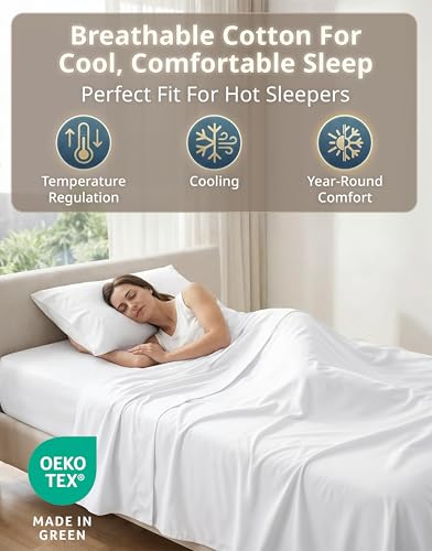 LANE LINEN Twin XL Sheets Set - 600 Thread Count Premium Sateen Weave for Hotel Quality Luxury - Extra Soft & Breathable Cotton Sheets Set for Single Beds - Fits Mattresses Upto 15'' Deep - White LANE LINEN