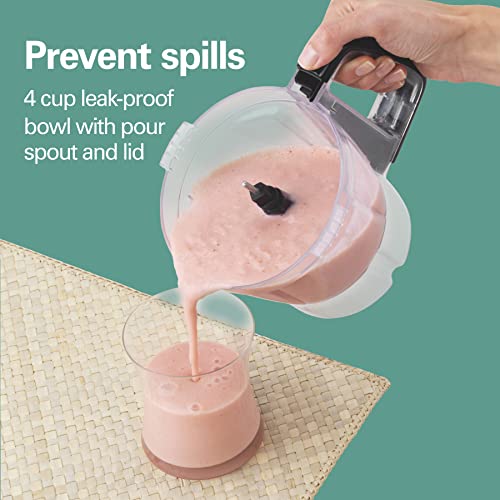 Hamilton Beach Stack & Snap 4-Cup Mini Food Processor & Vegetable Chopper, 250 Watts, for Slicing, Shredding, and Puree, Black (70510) Hamilton Beach