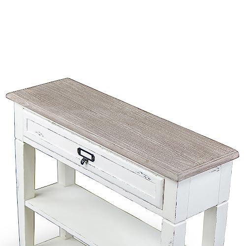 Baxton Studio Dauphine Traditional French 1-Drawer Accent Console Table, White Baxton Studio