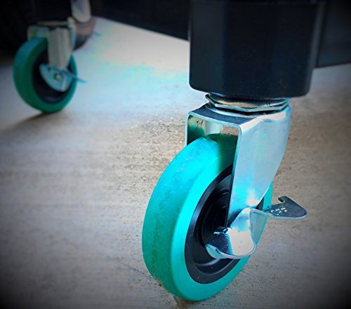 MaxWorks 80384 Black and Gray Two-Tray Service/Utility Cart With Aluminum Legs And 4" Diameter Swivel Castors MaxWorks