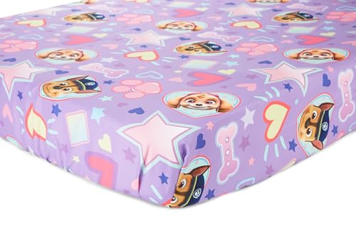 Paw Patrol Skye We're A Team 4 Piece Toddler Bedding Set - Includes Comforter, Sheet Set - Fitted + Top Sheet + Reversible Pillow Case for Girls Bed, Pink Paw Patrol