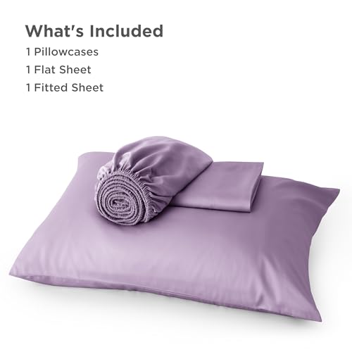 Bedsure Cooling Sheets Twin, Rayon Derived from Bamboo, Breathable & Soft Twin Sheets Set, Deep Pocket Up to 16 Inches, Hotel Luxury Silky Bedding for Hot Sleepers, Lilac Bedsure