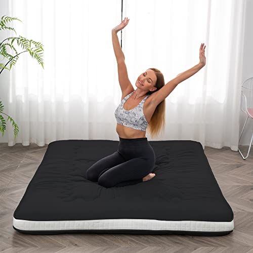 Dr.Futon Japanese Floor Futon Mattress Extra Thick Folding Roll Up Bed Topper Mat for Guest,Lounger and Tavel Dr.Futon