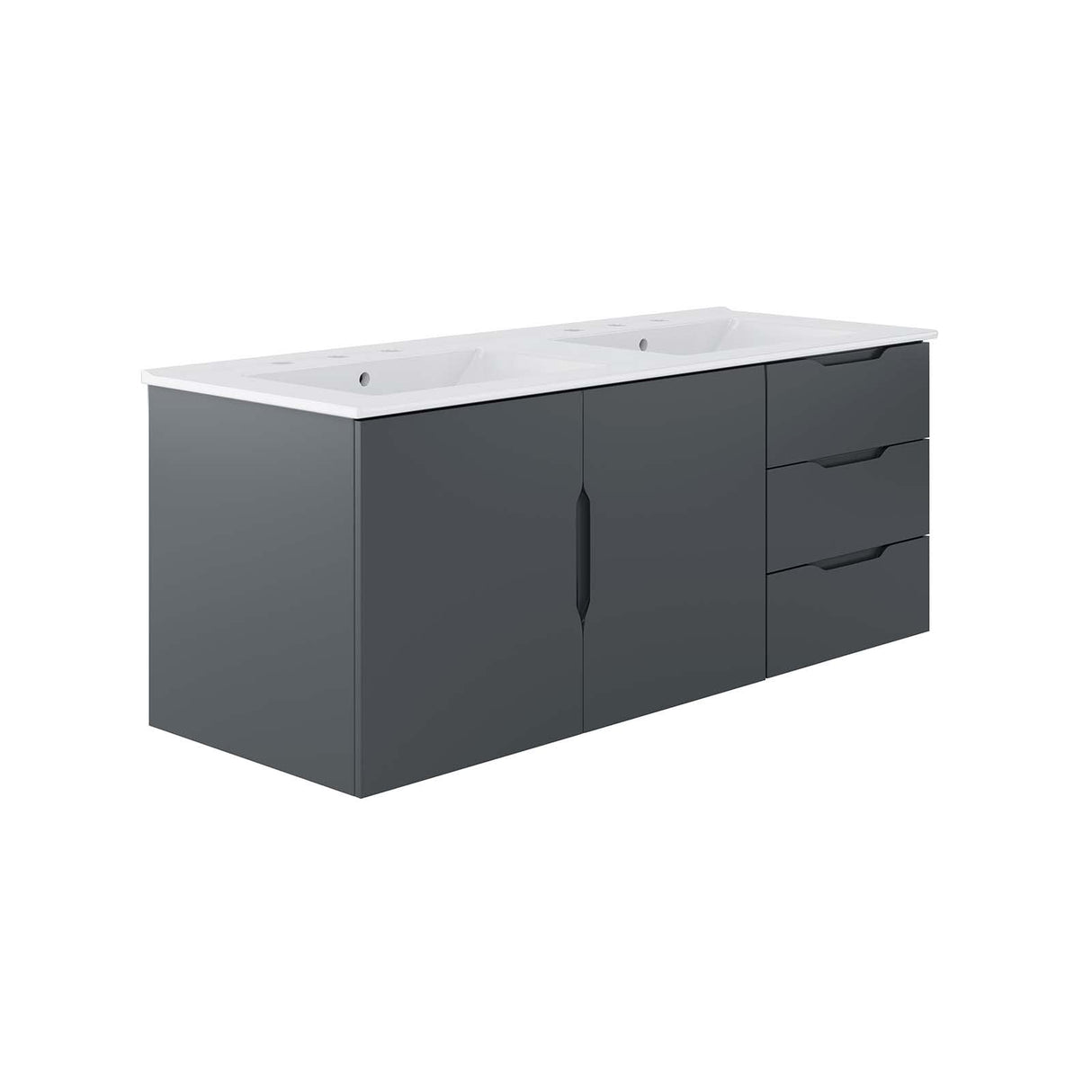 Modway Vitality 48" Double Sink Bathroom Vanity, Gray White Modway