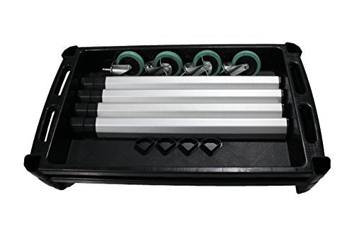 MaxWorks 80384 Black and Gray Two-Tray Service/Utility Cart With Aluminum Legs And 4" Diameter Swivel Castors MaxWorks