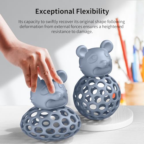 ANYCUBIC Ultra Tough Resin, 3D Printer Resin with Strong Impact Resistance and High Flexibility, Suitable for Direct Use or as an Additive, Wide Compatible for LCD Resin 3D Printers (Grey, 1kg) ANYCUBIC