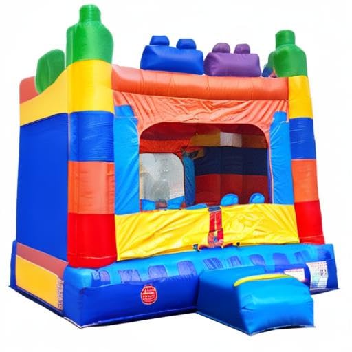 Crossover Building Blocks Inflatable Bounce House, Bouncy Jump Castle for Kids and Toddlers, Outdoor Birthday Party Jumping Bouncer, Commercial-Grade, Without Blower, 13 x 12 x 14.5 Ft Pogo Bounce House