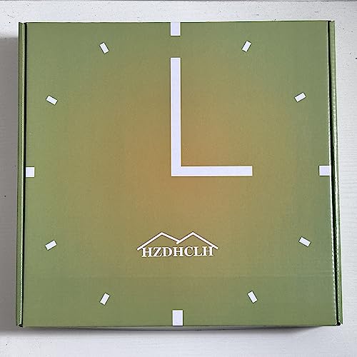 HZDHCLH Wall Clocks Battery Operated,12 inch Silent Non Ticking Modern Wall Clock for Living Room Bedroom Kitchen Office Classroom Decor (Olive Green and Gold) HZDHCLH