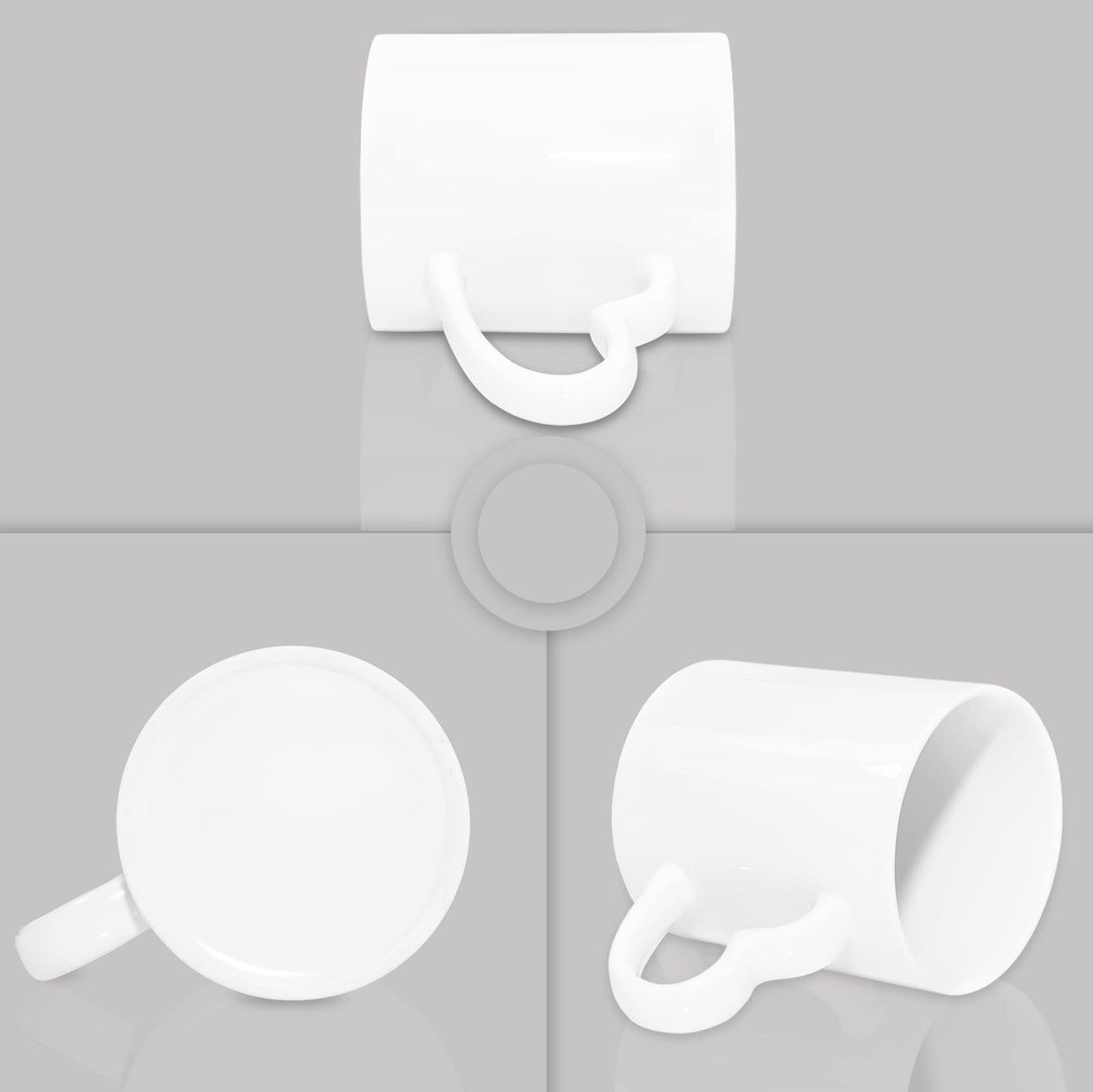 MR.R Sublimation Blanks Dishwasher White Ceramic Coffee Mugs 11oz Blank Ceramic Classic Drinking Cup Mug with Heart Handle For Milk Tea Cola Water, Set of 6… MR.R