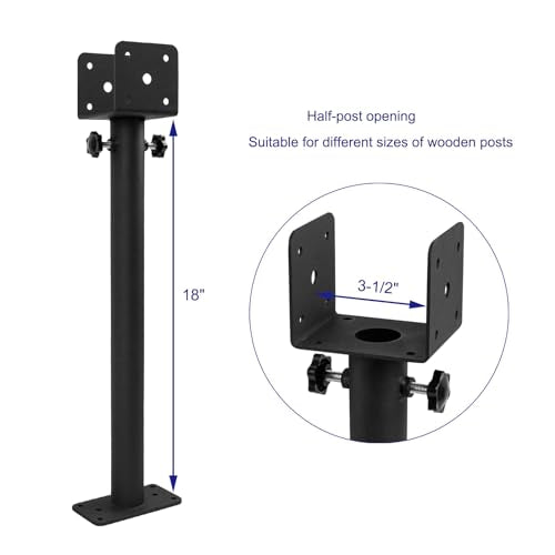 Wpbhk 3Pcs Roof Riser Brackets Kit, Roof Mount Brackets, Pergola Roof Beam Brackets, 3-1/2" Saddle Black Riser Wpbhk