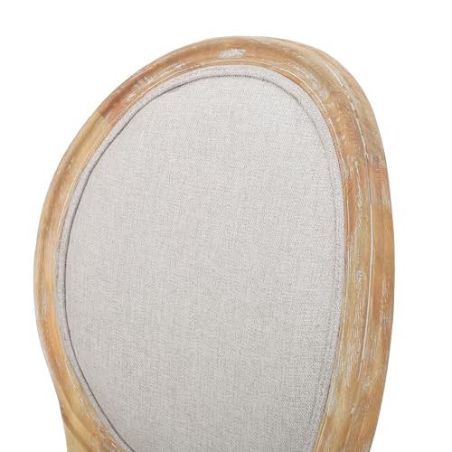 Christopher Knight Home Phinnaeus Polyester Beige Fabric Dining Chair (Set of 2), 2-Pcs Set Christopher Knight Home