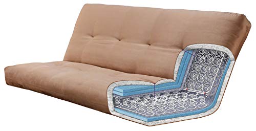 Kodiak Full Size Futon Mattress Only Innerspring in Suede Microfiber Fabric (Black) Kodiak Furniture