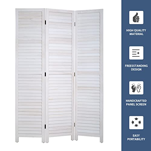 3 Panel Room Divider Privacy Screen 5.57 Ft Tall Privacy Wall Divider 66.9" x 15.7" Each Panel Folding Wood Screen for Home Office Bedroom Restaurant FDW