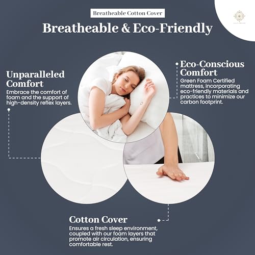 Aylas Furniture Full Size Mattress 8 Inch Full Size Foam Mattress High Density Reflex Support Layer & Visco-Elastic Comfort Foam & Premium Polyester Cover Eco-Friendly Breathable Firm Full Mattress Aylas Furniture