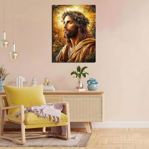 Jesus Paint by Numbers Kit for Adults, 16"x20" Canvas Painting Kit for Beginners, Modern Aesthetic DIY Paint by Number on Canvas for Home Wall Decor 49 WoodArtSupply