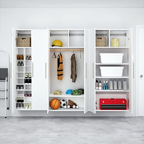 Prepac HangUps 30" Shoe Storage Cabinet, Cabinet Wall Mount, Wall Cabinet Storage for Shoes with 40 Cubbies, Ideal for Utility Room, Garage and Bedroom, 30" W x 72" H x 16" D, White Prepac