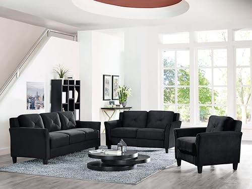 Lifestyle Solutions Harrington Loveseat, Black LifeStyle Solutions
