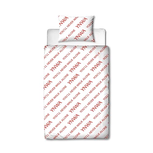 Character World Official Liverpool FC Single Duvet Cover Set, Tone Design | Red Reversible 2 Sided Football Bedding Cover Official Merchandise Including Matching Pillow Case Liverpool F.C.