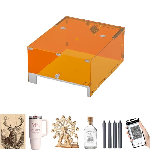 Carverall Laser Engraver Enclosure for K15 Pro Laser Engravering Machine, 280x470x210mm, Fully Enclosed Eye Protection Shield with Built-in Smoke Extraction Fan, Auto-Stop Safety Feature Carverall