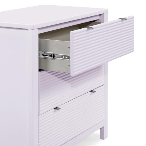 Delta Children Cassie 3 Drawer Dresser with Changing Top and Interlocking Drawers, Lilac Delta Children