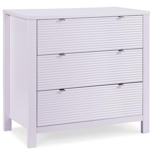 Delta Children Cassie 3 Drawer Dresser with Changing Top and Interlocking Drawers, Lilac Delta Children