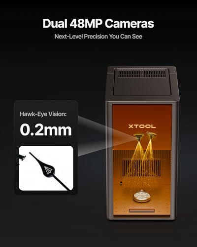 xTool F2 Ultra UV Laser Engraver, 5W UV Laser, 3D Inner and Fine Glass Engraving, Dual 48MP Cameras, 15,000 mm/s High Speed, AI Powered 2D-to-3D Software, Ultra-Precise Detail on Glass Plastic Acrylic xTool