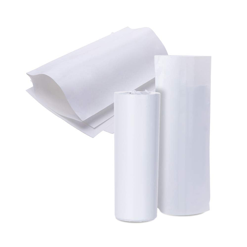 PYD Life 50 PCS Sublimation Shrink Wrap Sleeve White Bags 10 x 5 Inch for Print by Oven,Sublimation Shrink Wrap Film for 20 OZ Sublimation Skinny Tumbler,Heat Transfer Shrink Wrap PYD Life