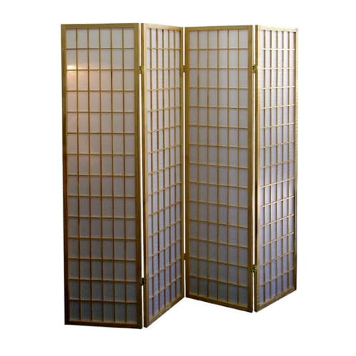 Transform Your Space with a 70" Tall 4-Panel Japanese Style Room Divider - Beautiful Natural Wood Finish! Zjjseloru