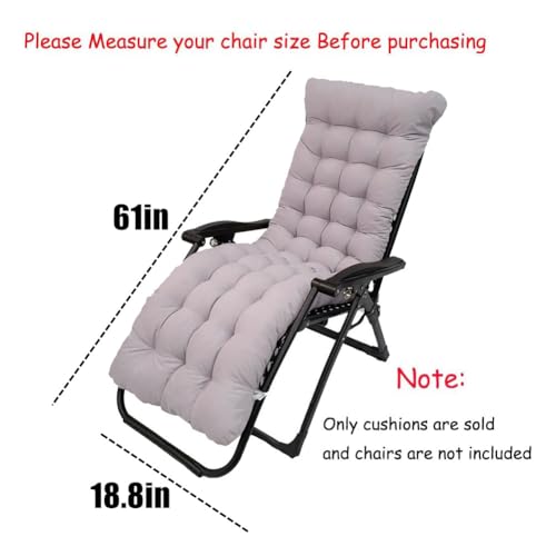 Pasrdqoyp Patio Chaise Lounger Cushion,61in Lounge Chair Recliners Chair Cushions,Thicker Padded Chaise Lounger Swing Bench Cushion for Outdoor Indoor Home Office (Navy Blue)