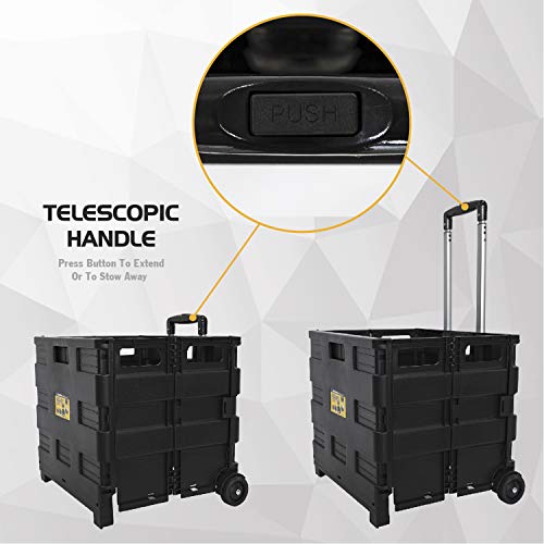 Olympia Tools 85-010 Grand Pack-N-Roll Portable Tools Carrier with Telescopic Handle, 80 Lb. Load Capacity, Black Olympia Tools