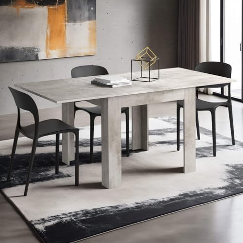 Mobili Fiver, Square extendable Dining Table, Eldorado, Rustic Wood, Made in Italy Mobili Fiver