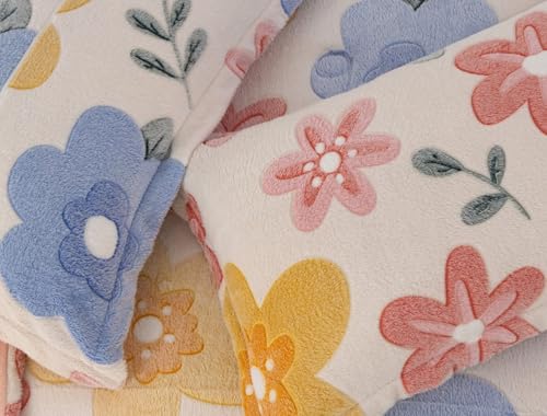 Meeting Story Flower Bedding 3 Piece Full Comforter Set for Girls, Lightweight Soft Breathable Washable Yellow Bed Set Meeting Story