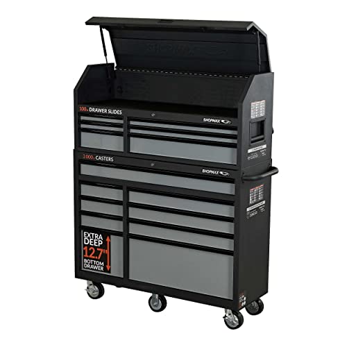 52 in. 15-Drawer Tool Chest and Rolling Cabinet Combo ShopMax