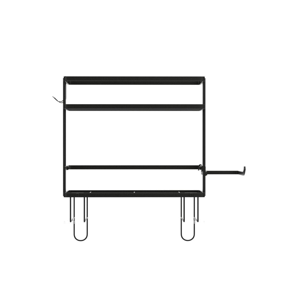 Godboat Bathroom Organizers and Storage, 2-Tier Over Toilet Storage, Bathroom Storage with 2 Hooks & Toilet Paper Holder, Wall Mounted Floating Shelves Furniture, Gifts for Women, Mothers Day (Black) Godboat