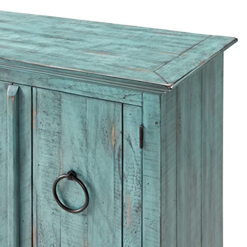 Martin Svensson Home Garden District Rustic Turquoise Solid Wood 65" TV Stand Martin Svensson Home